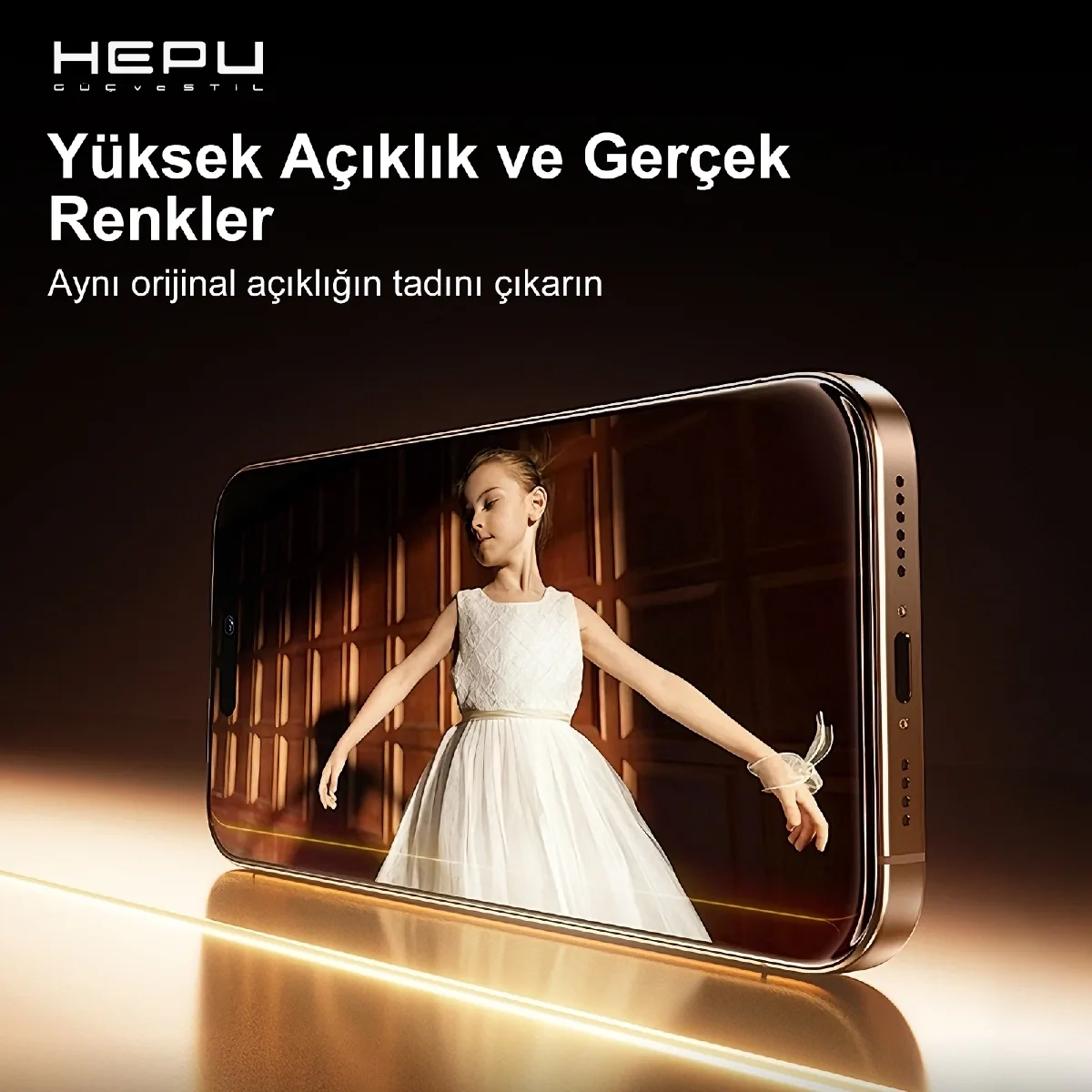 HEPU TITAN HD Clear Cam Ekran Koruyucu – iPhone 16 Pro / 17 Uyumlu - Görsel 4