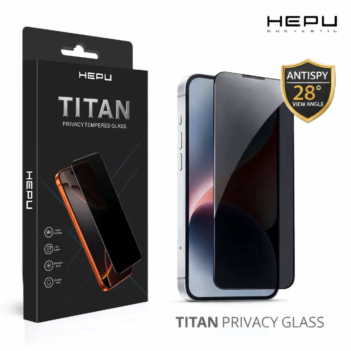 HEPU TITAN Privacy Cam Ekran Koruyucu – iPhone 12 / 12 Pro Uyumlu