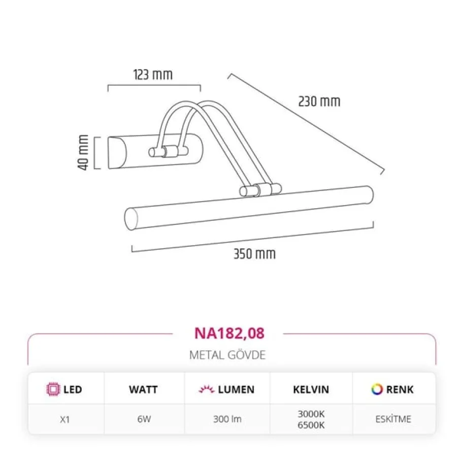 Dekoratif Eskitme Tablo Aplik NA182 - Görsel 2